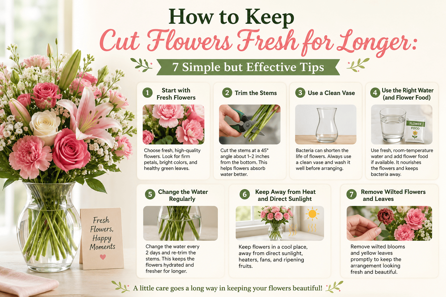 How to Keep Cut Flowers Fresh for Longer: 7 Simple but Effective Tips
