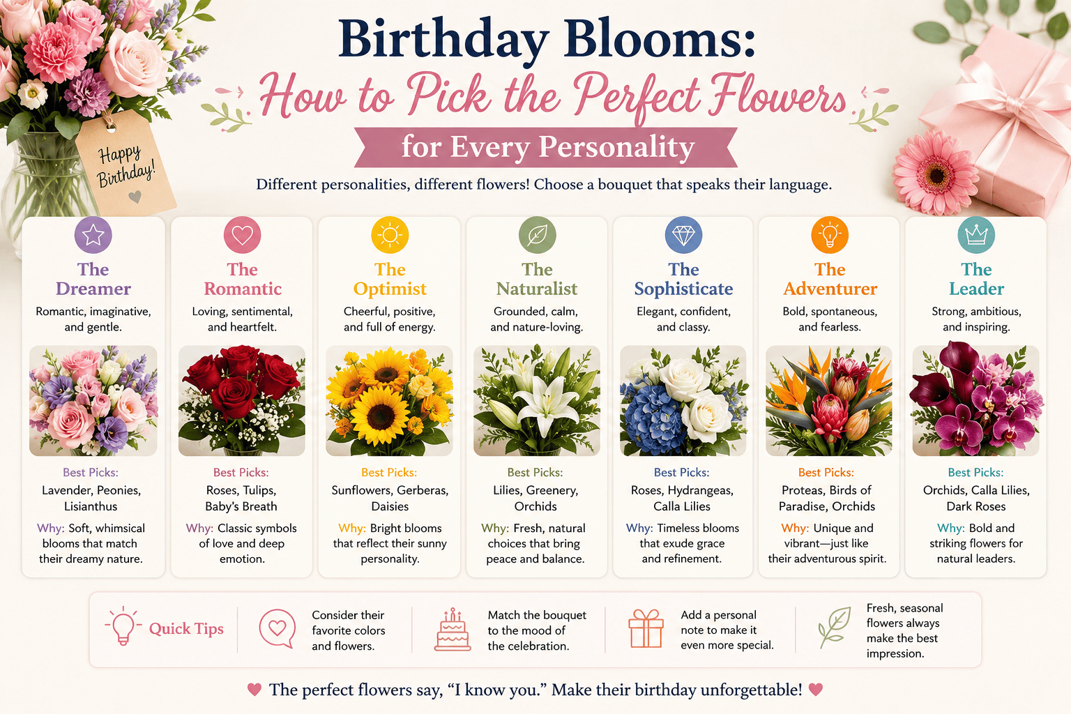 Birthday Blooms: How to Pick the Perfect Flowers for Every Personality