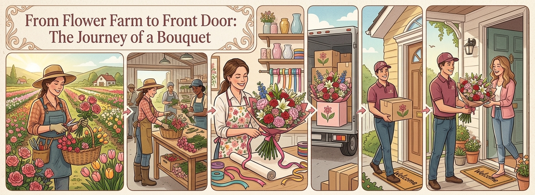 From Flower Farm to Front Door: The Journey of a Bouquet
